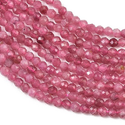 Natural Pink Tourmaline Beads Strands GG-CBA1497-A03-2mm-1