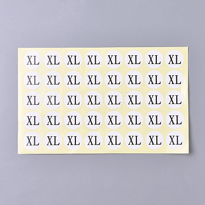 XL Sizes Clothing Size Round Sticker Labels AJEW-WH0014-75E-1