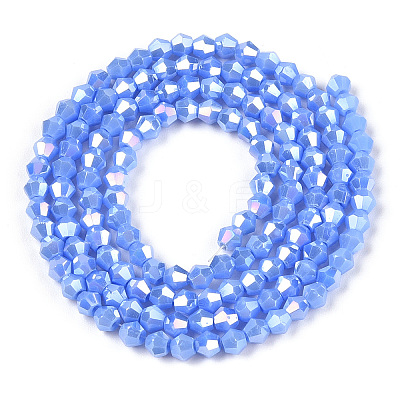 Opaque Solid Color Electroplate Glass Beads Strands LS-EGLA-A039-P2mm-B19-1