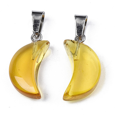 Transparent Spray Painted Glass Pendants GLAA-N035-021-F05-1