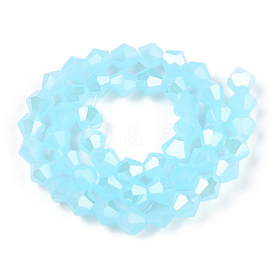 Imitation Jade Electroplate Glass Beads Strands EGLA-A039-J6mm-A03-1