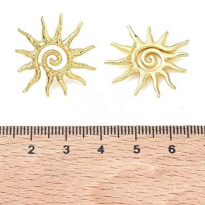 Sun Brass Stud Earrings for Women EJEW-A167-08G-1