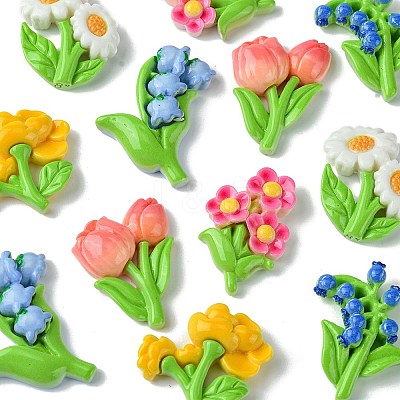 12Pcs 6 Styles Opaque Resin Decoden Cabochons RESI-FS0001-68-1