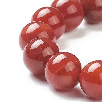 Natural Red Agate Beaded Stretch Bracelets BJEW-A117-E-25-1