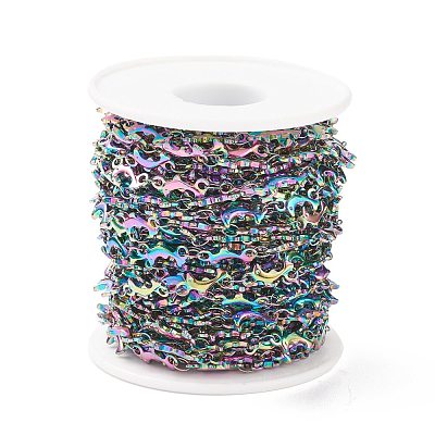 Rainbow Color 304 Stainless Steel Link Chains STAS-P219-68M-1