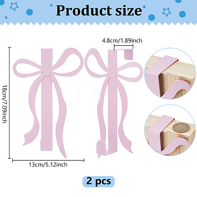 2Pcs Iron Bowknot Hook FIND-WH0366-425-1