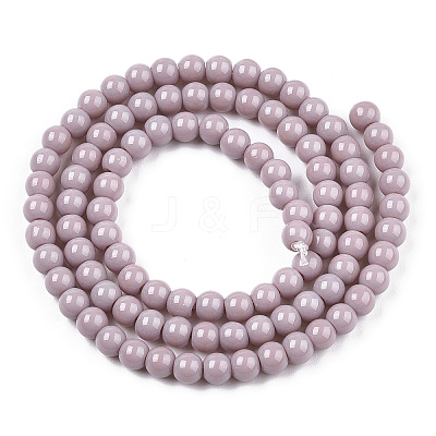 Opaque Solid Color Glass Beads Strands GLAA-T032-P4mm-07-1