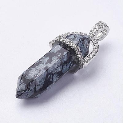 Natural Gemstone Double Terminated Pointed Pendants G-G669-01-1