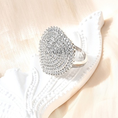 Brass Micro Pave Cubic Zirconia Cuff Rings RJEW-V007-06P-1