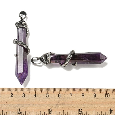 Natural Amethyst Pointed Big Pendants G-F766-07AS-03-1