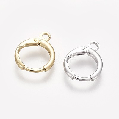 Brass Huggie Hoop Earring Findings KK-L179-04-1