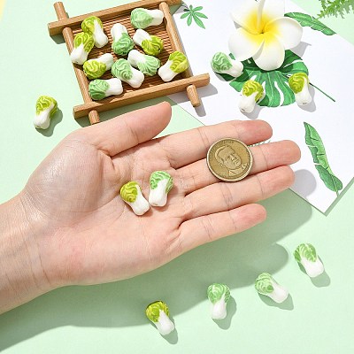 20Pcs 2 Colors Famille Rose Porcelain Beads PORC-CJ0001-15-1