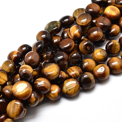 Natural Tiger Eye Nuggets Beads Strands X-G-J336-03-1