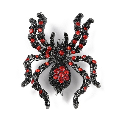 Halloween Spider Alloy Rhinestones Brooches for Party Wear JEWB-S022-08A-1
