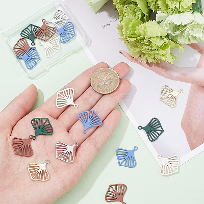 24Pcs 6 Colors Alloy Pendants FIND-BC0003-28-1