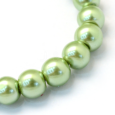 Baking Paint Pearlized Glass Pearl Round Bead Strands HY-Q003-4mm-26-1