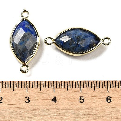 Natural Lapis Lazuli Faceted Connector Charms G-K347-03G-03-1