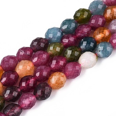 Natural Dyed White Jade Beads Strands G-T142-89D-1
