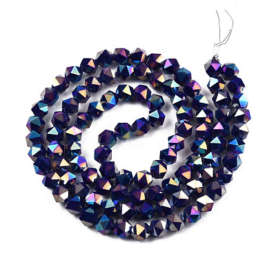 Electroplate Opaque Glass Beads Strands EGLA-T019-05J-1
