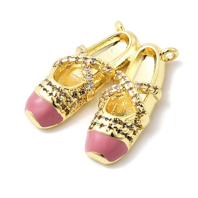 Brass Micro Pave Cubic Zirconia Pendants KK-F929-10G-1