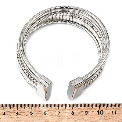 Iron Multi-strand Snake Chain Cuff Bangles for Women BJEW-P390-01C-P-1