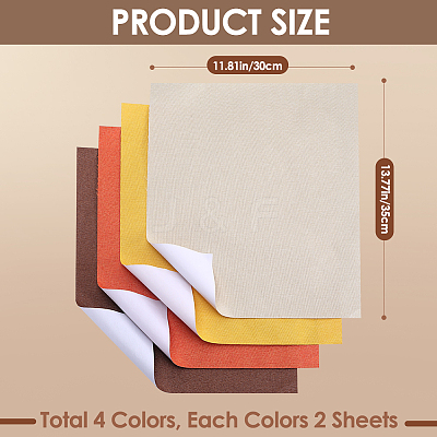 8 Sheets 4 Colors Linen Book Covers DIY-CP0010-67A-1