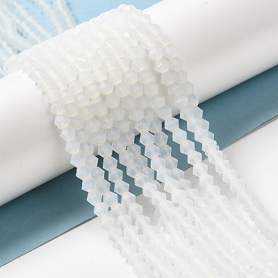 Imitation Jade Frosted Glass Bead Strands EGLA-A039-J4mm-MD05-1