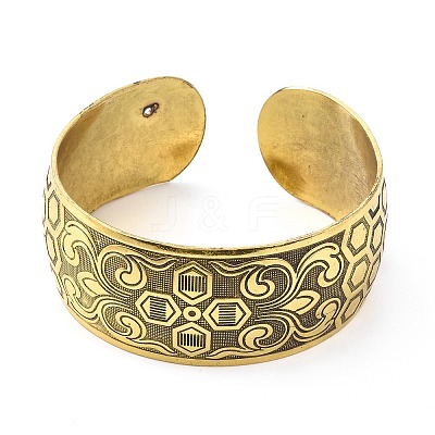 Alloy Wide Open Cuff Bangle for Women BJEW-G662-01B-AG-1