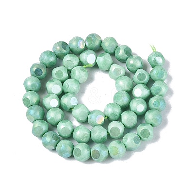 Ombre Effect Dyed Electroplate Opaque Glass Beads Strands EGLA-Q130-01A-09-1