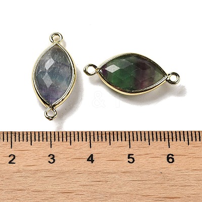 Natural Fluorite Faceted Connector Charms G-K347-03G-15-1
