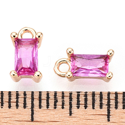 Brass Cubic Zirconia Charms X1-KK-S350-367M-1