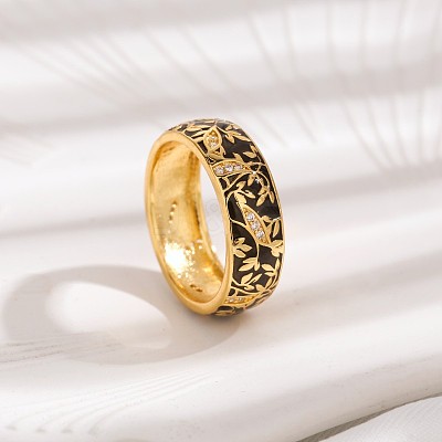 Brass Micro Pave Cubic Zirconia Finger Rings FS-WGFDCA6-07-1