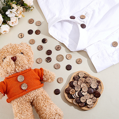 200Pcs Coconut Buttons BUTT-ME0001-25A-1