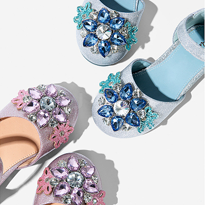 8Pcs 4 Colors Zinc Alloy Crystal Rhinestone Shoe Decorations FIND-HY0002-29-1