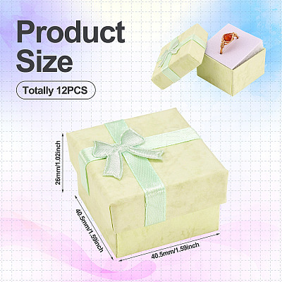 Square Paper Jewelry Ring Gift Boxes with Bowknot CON-TAC0010-80B-1