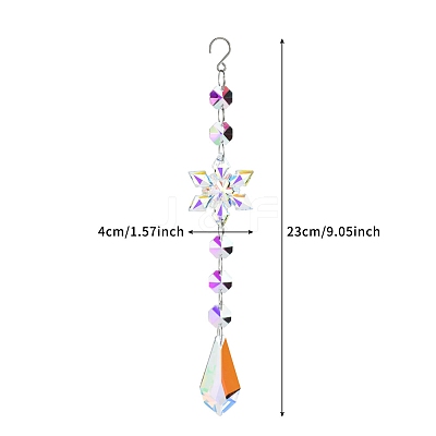 Snowflake Faceted Glass Suncatchers PW-WG24776-01-1