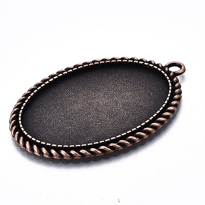 Tibetan Style Alloy Pendant Cabochon Settings LS-TIBEP-N003-17R-1