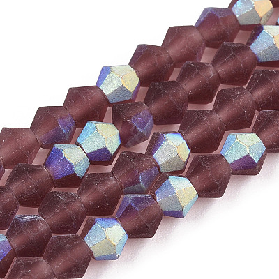 Imitate Austrian Crystal Bicone Frosted Glass Beads Strands EGLA-A039-T3mm-MB05-1