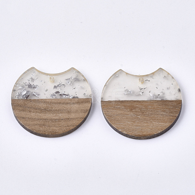 Resin & Walnut Wood Pendants RESI-T023-11I-1
