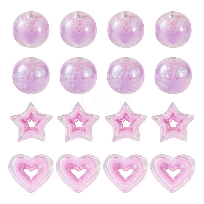 24Pcs 4 Styles Acrylic Beads Sets OACR-TA0002-84B-1