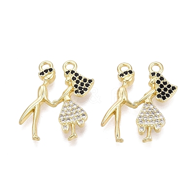 Valentine's Day Brass Micro Pave Cubic Zirconia Pendants KK-Q072-14G-1