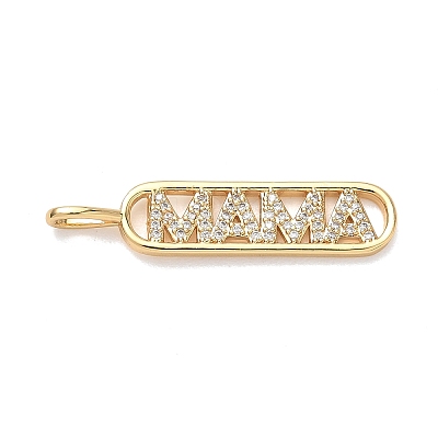 Mother's Day Brass Micro Pave Clear Cubic Zirconia Pendants LS-KK-T084-01B-G-1