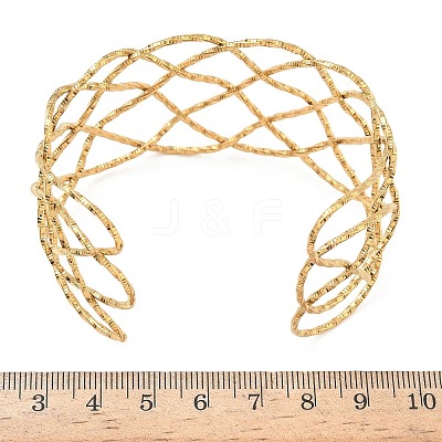 Hollow 304 Stainless Steel Cuff Bangles BJEW-B158-04G-02-1