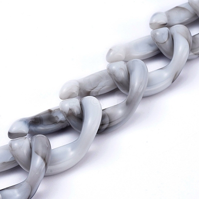 Handmade Acrylic Curb Chains AJEW-JB00605-01-1