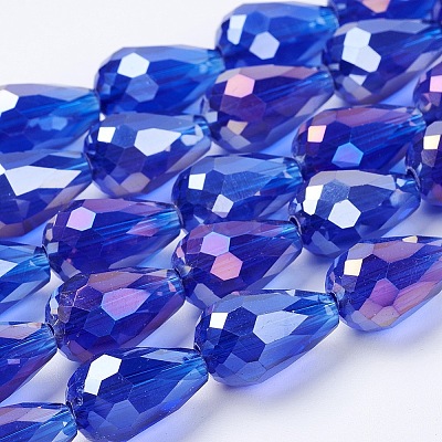 Electroplate Glass Beads Strands LS-EGLA-D015-15x10mm-13-1