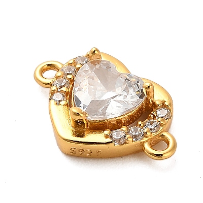 925 Sterling Silver Micro Pave Cubic Zirconia Connector Charms STER-U009-03G-03-1