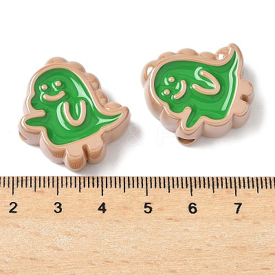 10Pcs Acrylic Enamel Beads OACR-H048-01C-01-1