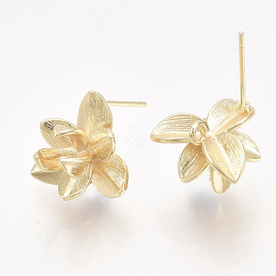 Brass Stud Earring Findings KK-T038-584G-NF-1