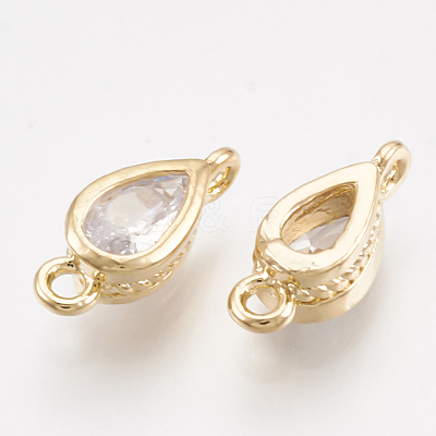 Brass Cubic Zirconia Links KK-T035-32-1