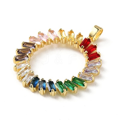 Brass Micro Pave Cubic Zirconia Pendants KK-P320-02G-01-1